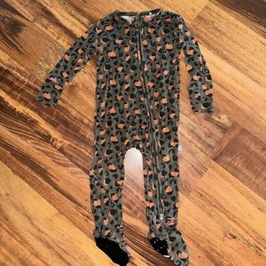 Posh Peanut Leopard print footie pajamas